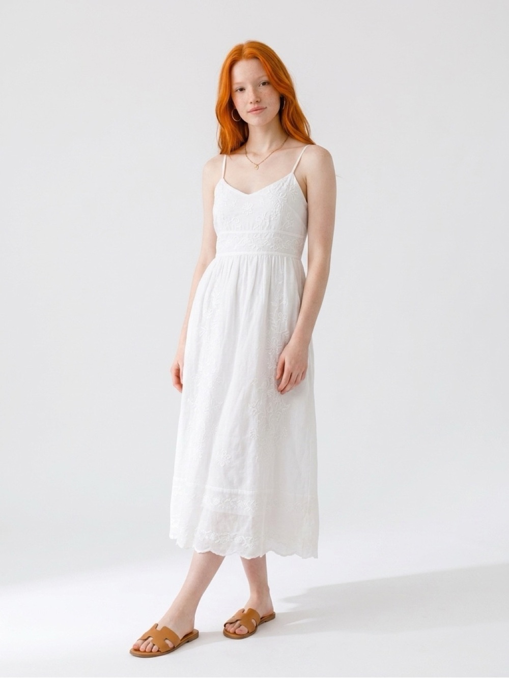 J. Crew White Embroidered Midi Dress NWT - Picture 2 of 10